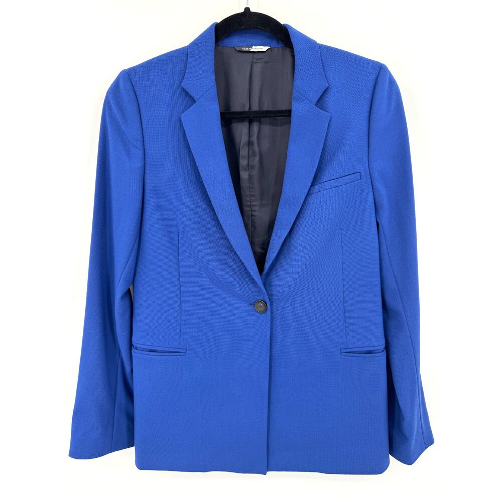PAUL SMITH Blue 1 Button 100% Wool Blazer Jacket Size 38 EUR 2 US